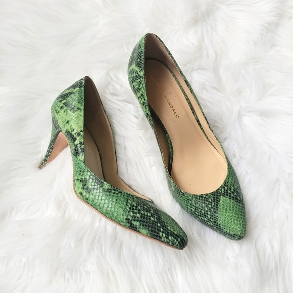 green snake print shoes